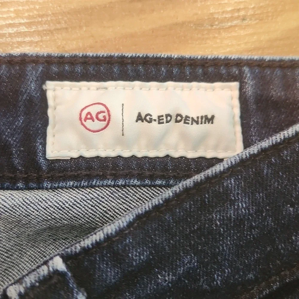 AG Jeans Anthropologie Mari Mid Rise Cigarette Stretch‎ Straight Raw Hem Size 24